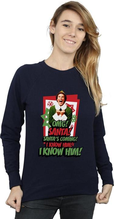 Actual product image Elf Womens/Ladies OMG Santa Sweatshirt (L)