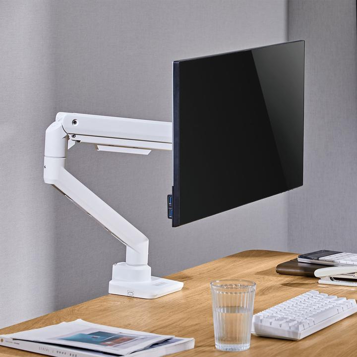 Immagine prodotto Silverstone SST-ARM14- Braccio per monitor LCD LED singolo con design a molla a gas per impieghi gravosi (Tavolo, 49")