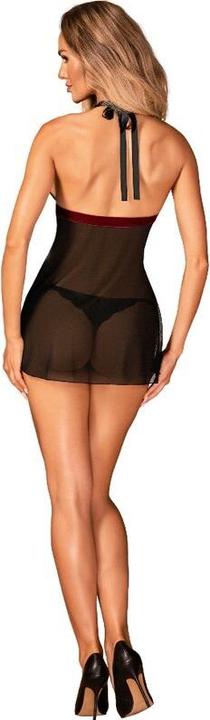 Actual product image Obsessive Rossita Babydoll With Sexy Thong - Black (L, XL)