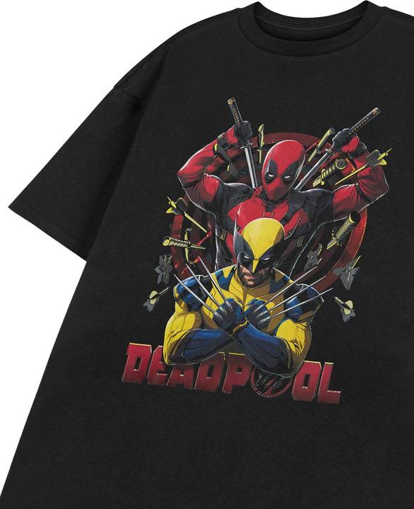 Actual product image Deadpool & Wolverine Mens Knives Short-Sleeved T-Shirt (M)