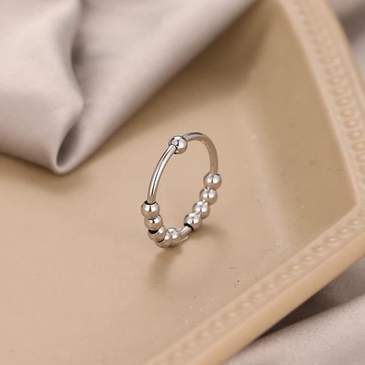 Actual product image Noya Anti-Stress Fidget Finger Ring - Silber (3er Set)
