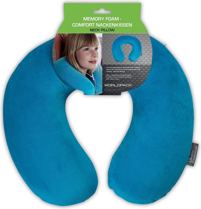 Immagine prodotto Fabrizio Cuscino per il collo Memory Foam blu (Cuscino per testa e collo)