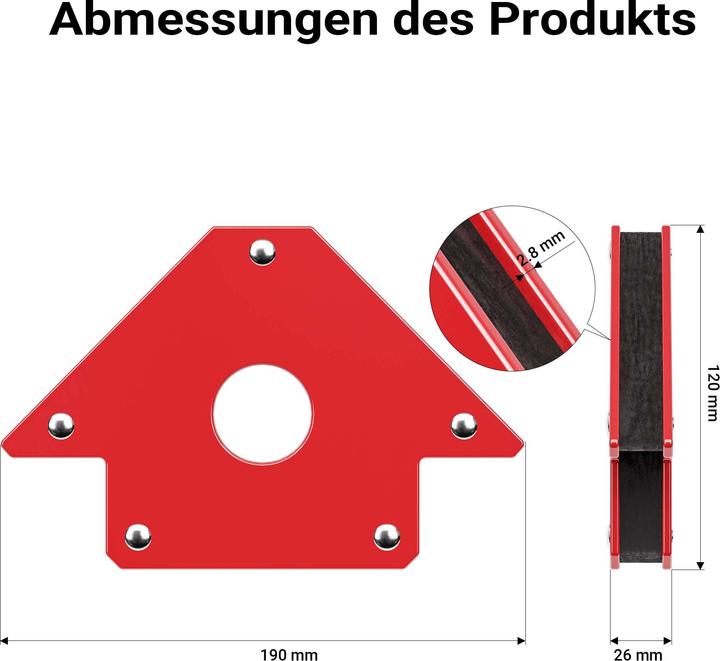 Actual product image Wiltec Welding magnet 11kg Welding angle 120x80x15mm Magnetic angle Welding accessories