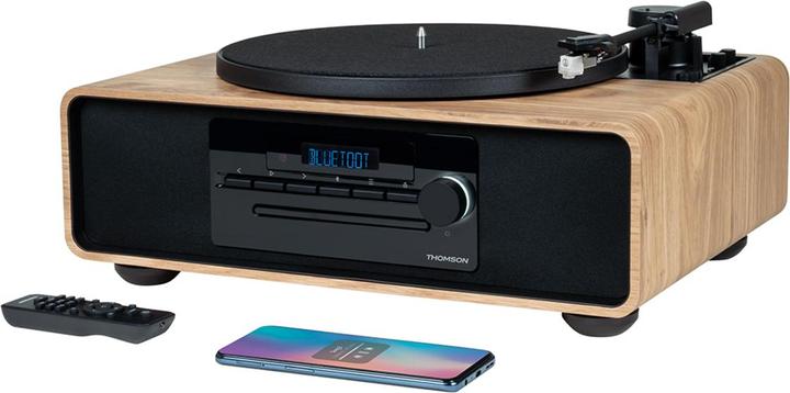 Produktbild Bigben MIC300TT sw/holz Micro-Anlage 60W,Platte 33/45 U/min.,UKW,BT,CD,USB (Bluetooth, 1x 60 W)