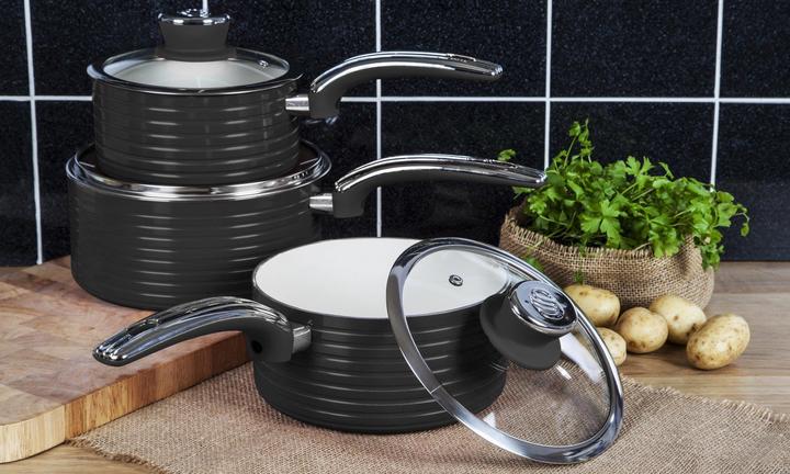Actual product image Swan Pot set retro RETRO SWPS3020BN (Pan set + pot set)