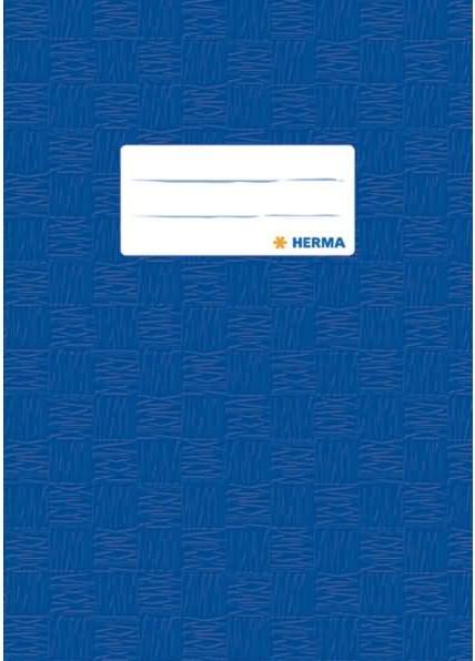 Produktbild HERMA Heftschoner, DIN A5, aus PP, dunkelblau gedeckt mit Strukturprägung, mit Beschriftungsetikett (A5)