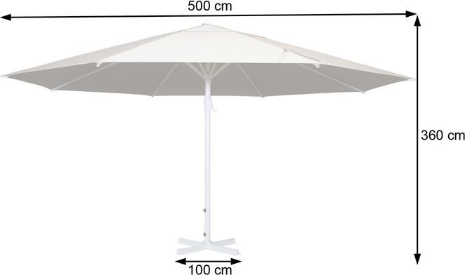 Actual product image Mendler Parasol Meran II, gastronomy market umbrella, Ø 5m polyester/aluminium pole white 28kg - anthracite