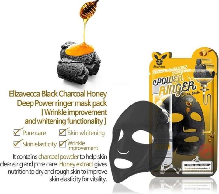 Produktbild Elizavecca Black Charcoal Honey Deep Power Ringer Mask Pack