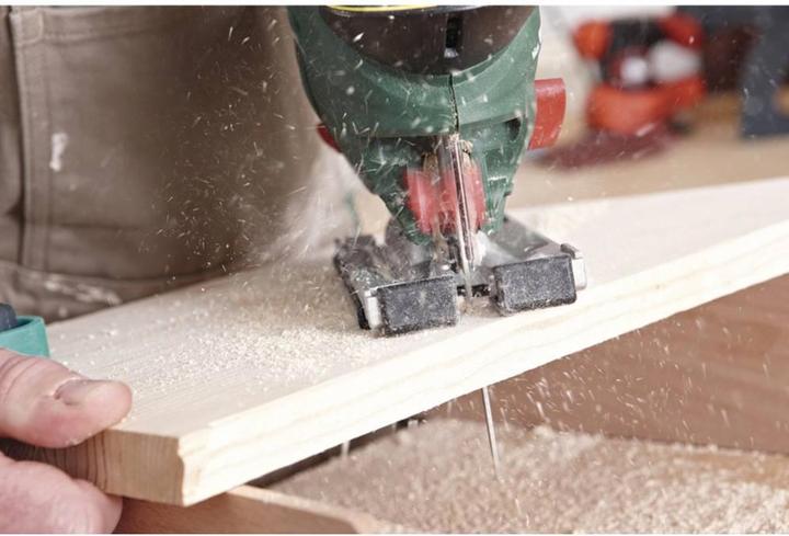 Produktbild wolfcraft 2 Stichsägeblätter HCS, T-Schaft, Holz u. Kunststoff, sauberer Kurvenschnitt