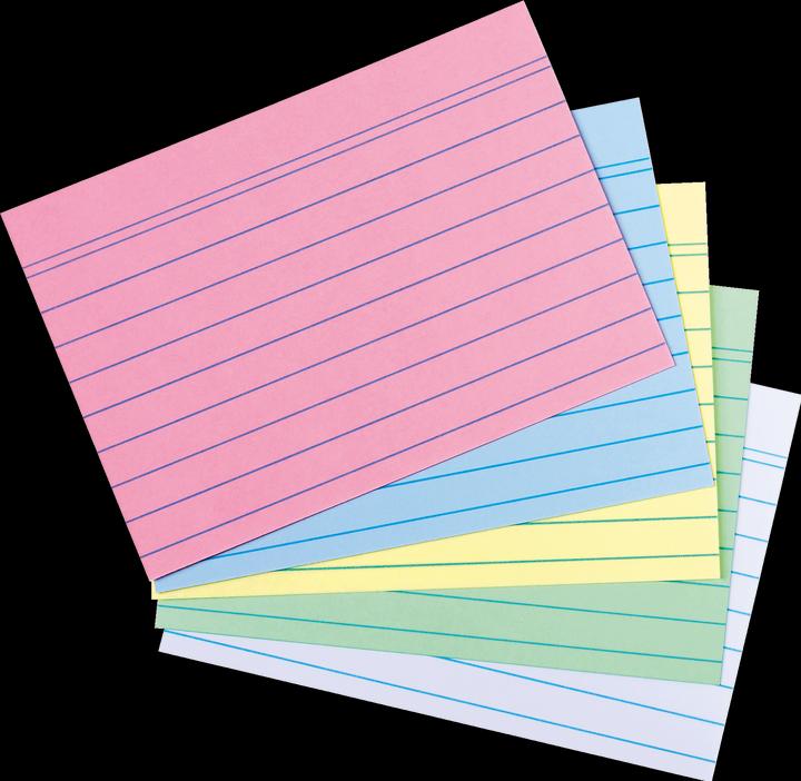 Herlitz Schede, DIN A7, a righe, colori assortiti in carta, 170 g/m², senza legno, colore delle righe: blu (A7, 175 g/m², 200 x)