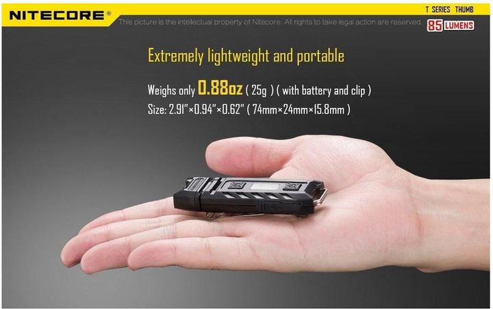 Actual product image Nitecore Thumb (7.40 cm, 85 lm)