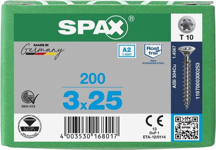 Produktbild Spax Spanplattenschrauben A2 (200 Schrauben pro Stück)