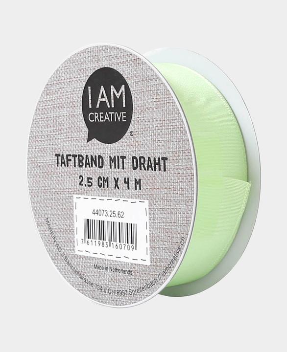 Image du produit I Am Creative Ruban de taffetas avec bord en fil de fer, ruban cadeau avec un brillant noble pour cadeaux et (Ruban, 1 x)