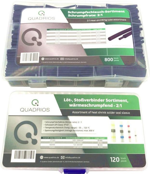 Produktbild Quadrios Stossverbinder Kombi Set Lötverbinder und Schrumpfschläuche 920 Teile