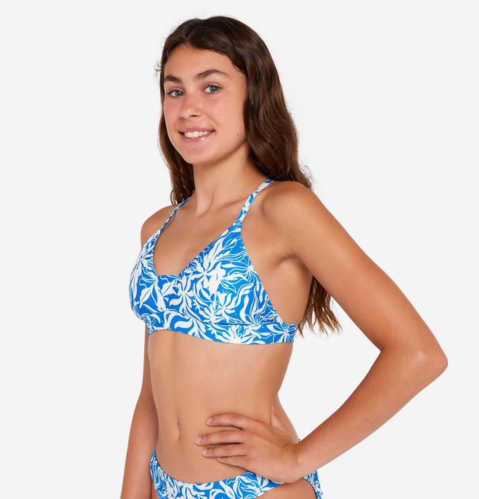 Image du produit Olaian Haut de maillot de bain surf Fille - Lizy cobe bleu et blanc (8, 9, 10)