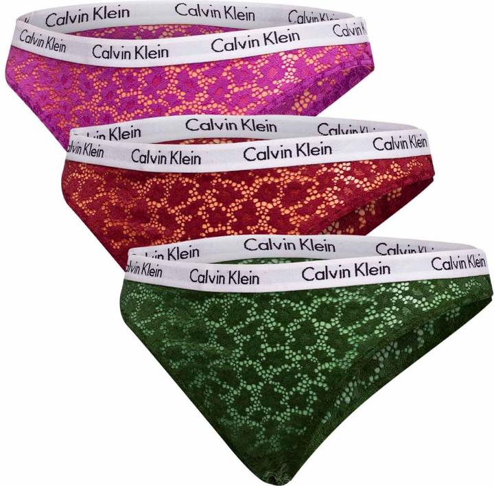 Produktbild Calvin Klein Damen 3Pk 26E Bikini Style Unterwäsche, Intense Plum/RED Carpet/Olive, S (3er Pack) (S)