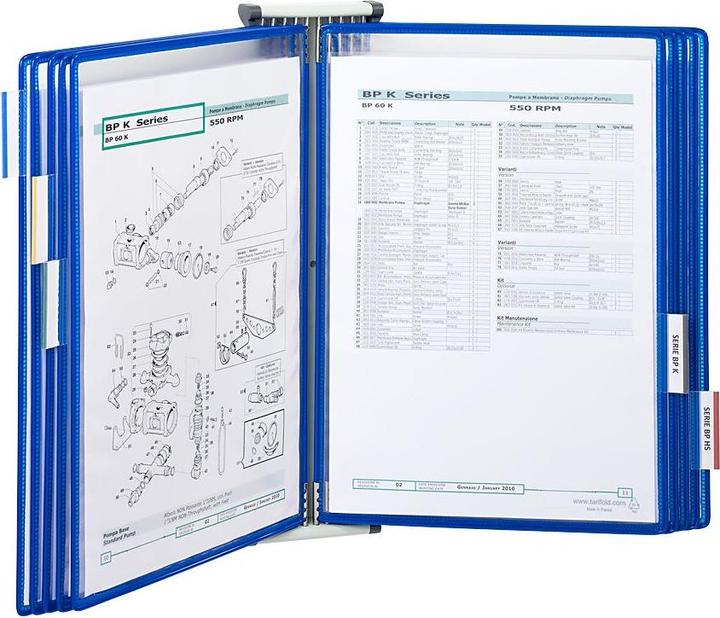 Actual product image Tarifold Wall display board system 414101 DIN A4 blue with 10 display boards (A4, 10 x)