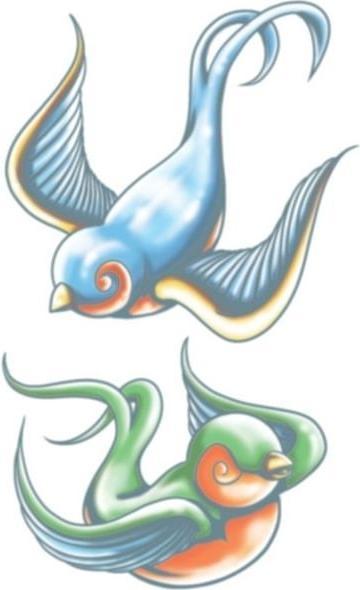 Image du produit Tinsley Transfers Tatouage d'hirondelles | tatouages adhésifs