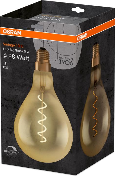 Produktbild Osram Vintage 1906 Led Big Special Shapes (E27, 5 W, 300 lm, 4 x, G)