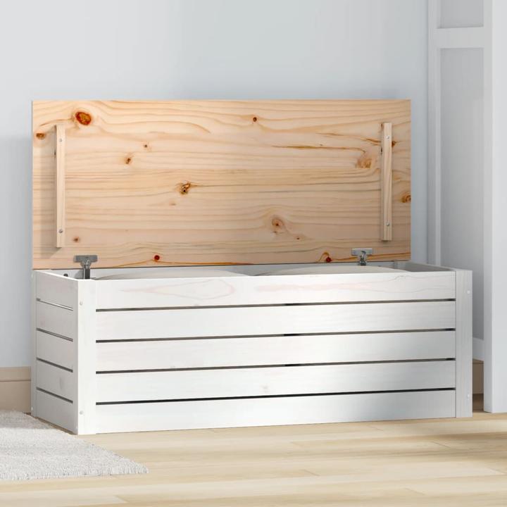 Immagine prodotto VidaXL Truhe Weiss 89x36,5x33 cm Massivholz Kiefer,Farbe