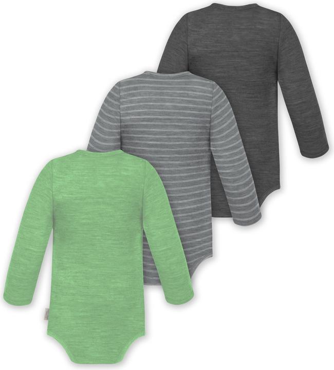 Actual product image Normani 3-pack baby merino bodysuit long sleeve "Auckland" - 9375 (68)