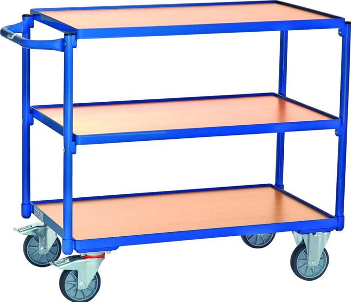 Actual product image Werkstarck Transportwagen mit 3 Tablaren, 4 Lenkrol (300 kg)