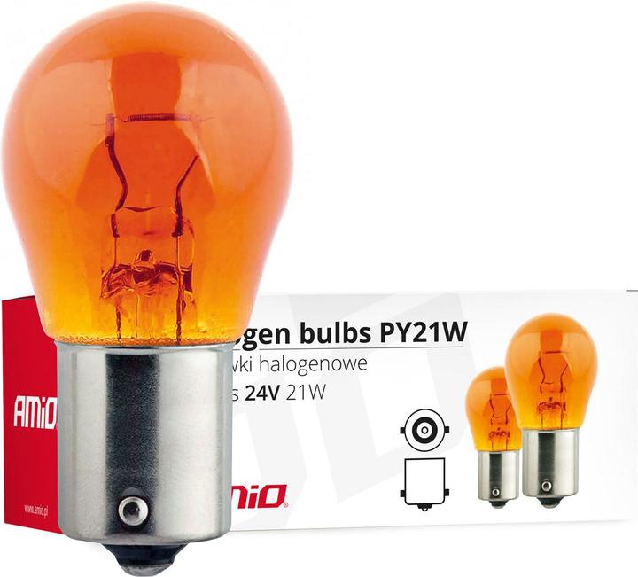 Amio Ampoules halogènes PY21W BA15s 24V 21W AMBER 10vnt (E8)
