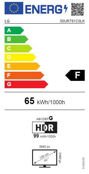 Energy Label LG 50UR781C0LK (50", UR78, LED, 4K, 2023)