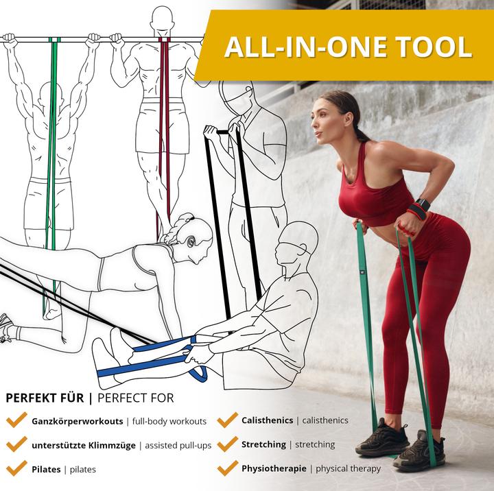 Actual product image BeMaxx Sports Pull-Up Band Textile, Set of 3 (Strong, Medium, Easy)