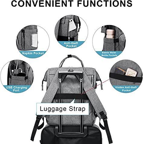 Image du produit Only-Bags.Store Sac à dos, sac à dos étanche pour ordinateur portable 15,6 pouces Sac à dos scolaire avec USB