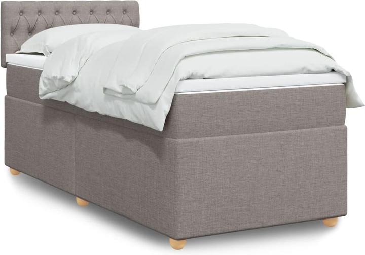 Produktbild VidaXL Boxspringbett Doppelbett Polsterbett Bett Matratze Taupe 200x200cm Stoff (200 x 200 cm, 200 x 200 cm)