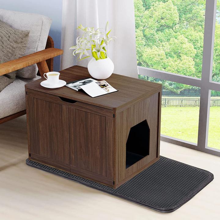 Produktbild Hermex Katzen Haus Toilette Kommode Schrank Klo Unterkunft Höhle Möbel WC (Katzenklo geschlossen)