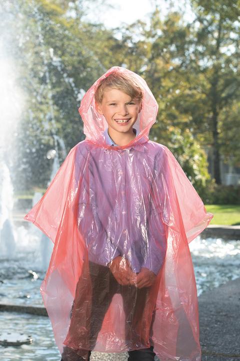 Produktbild Korntex Einweg-Kinder-Regenponcho Rot (One Size)