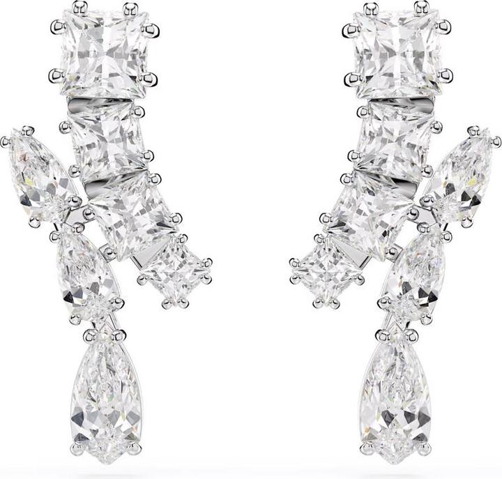 Swarovski Matrix Drop Ohrhänger Verschiedene Schliffe Weiss (Swarovski Metall)