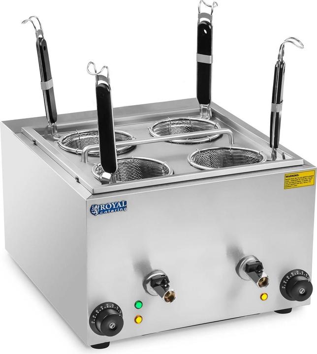 Produktbild Royal Catering Nudelkocher Elektro Pastakocher Teigwarenkocher 4 Körben 0 5 kg 3000 W 2x4L
