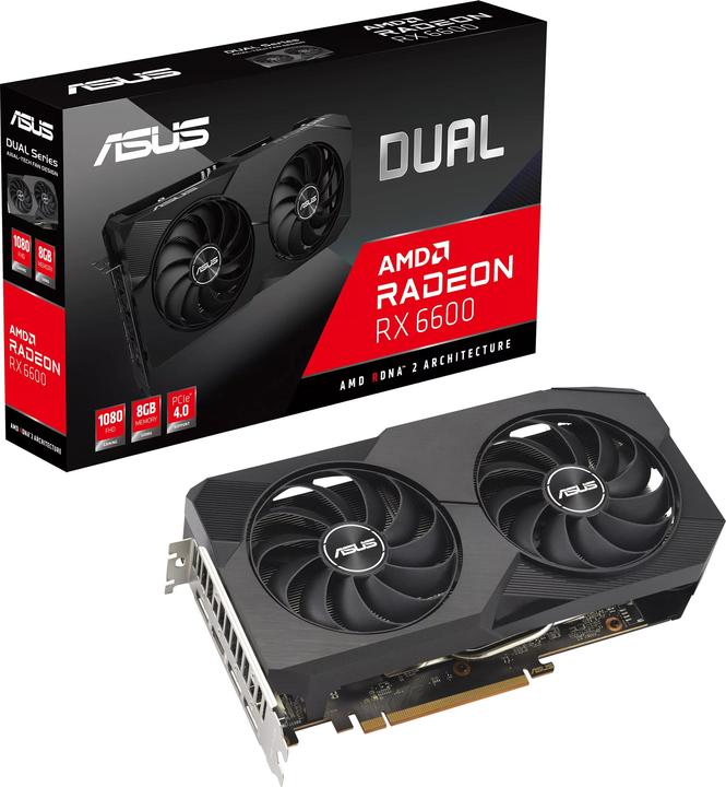 Image du produit ASUS DUAL-RX6600-8G-V2,HDMI,DP,Active (8 Go)