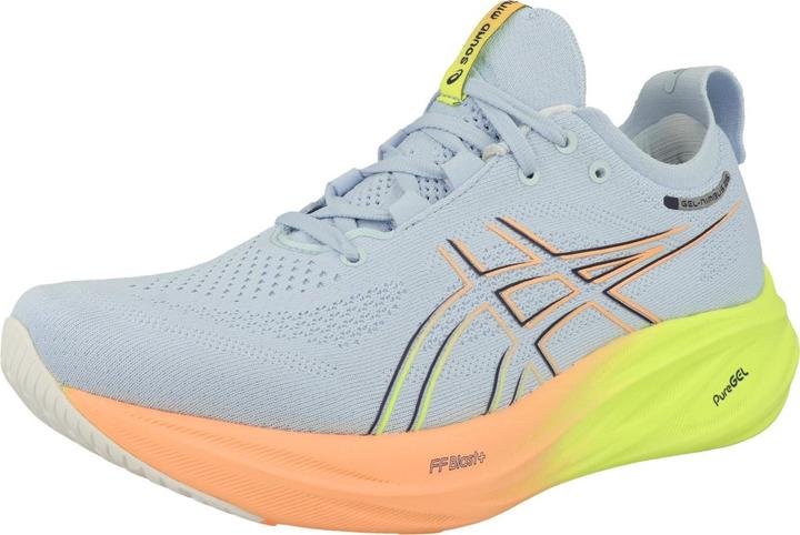 Actual product image ASICS Performance Asics GEL-Nimbus 26 Paris Laufschuhe Cool Grey / Safety Yellow Herren (43.5)
