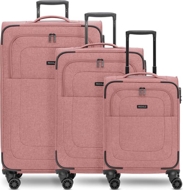Redolz Essentials 12 THREE SET 4-Rollen Kofferset 3-tlg. mit Dehnfalte (201 l, XL (ab 115l))