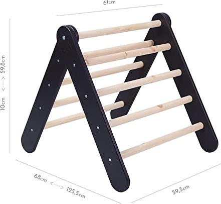 Produktbild Activity Board Kletter-Dreieckshaus mit faltbarem 59x61cm Indoor-Klettergerüst für Kleinkinderzimmer, Leinen