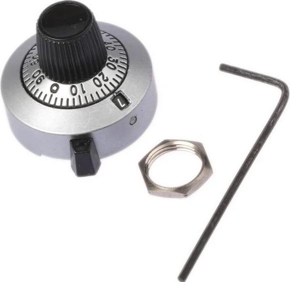 Actual product image Vishay 11 turn silver dial,21mm Lx25.4mm dia
