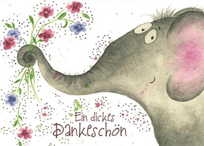 Immagine prodotto Cart Cartolina elefante con fiori, un grande ringraziamento