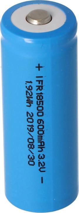Actual product image EIZfan Battery IFR 18500, Button Top unprotected (1 pcs., 600 mAh, Rechargeable battery)