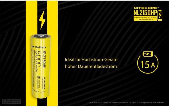 Produktbild Nitecore Li-Ion Akku Typ 21700 - 5000mAh - NL2150HP