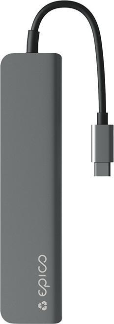 Immagine prodotto Epico Resolve Hub in alluminio 6in1 8K grigio (USB-C, 6 Porti)