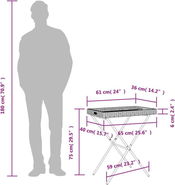 Image du produit VidaXL Table à plateau Pliable