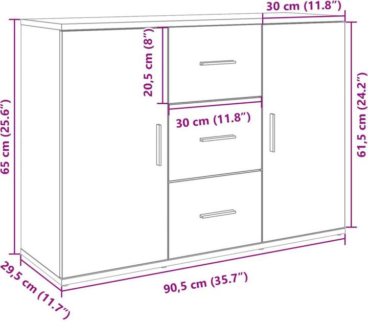 Immagine prodotto VidaXL Credenza (90,5 x 29,5 x 65 cm)