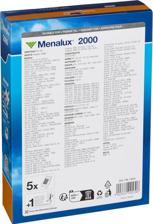 Produktbild Menalux Staubsaugerbeutel DURAFLOW (5 x)