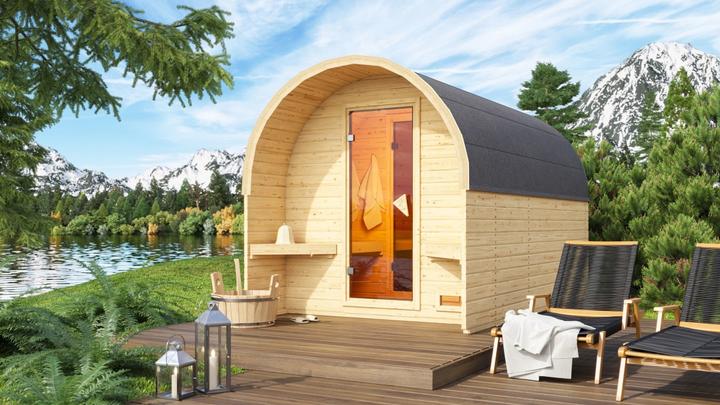 Actual product image Karibu 38 mm sauna barrel house 3 (9 KW Bio external control)