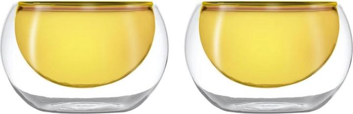 Image du produit Easy Life Lot de 2 bols en verre double paroi jaune, 180ml