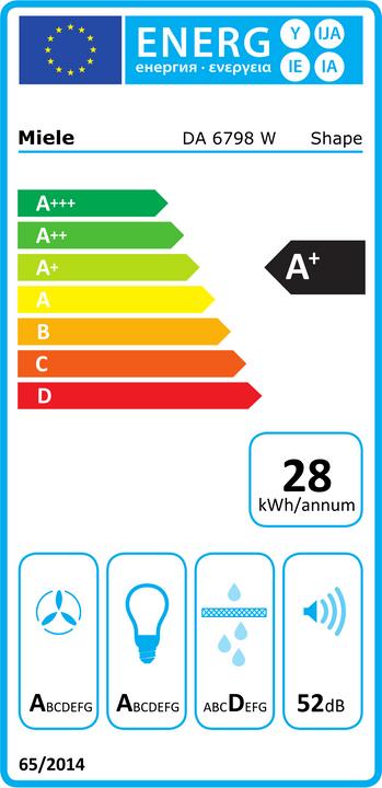 Energie-Label Miele DA 6798 W SW Shape (Wandhaube)
